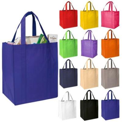 China Custom Eco-Friendly Reusable Eco-Friendly Reusable Ultrasonic Grocery Fabric Handled Nonwoven Foldable Nonwoven Shopping Tote Bag With Button for sale