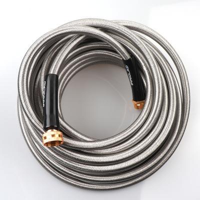 China Amazon 304 Stainless Steel Super Hard Light Weight Adjustable Metal Wrinkle Proof Garden Hose Pipe Metal Wrinkle Hose for sale