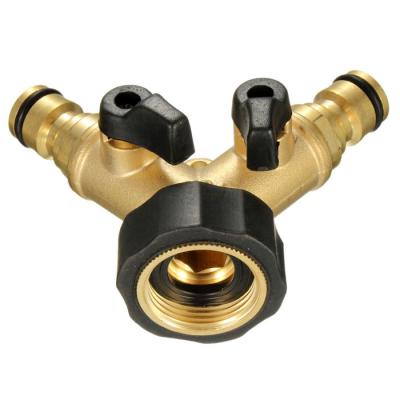 China High Quality Garden Tools Faucet Adapter 3 Y-Ways Water Hose Connector Promotion Metal Garden Hose Splitter Connector for sale