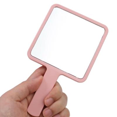 China Modern Traditional Logo Makeup Small Size Plastic Single Sided Custom ABS Hand Held Vanity Mirror For Sale for sale