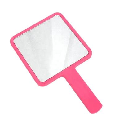 China Traditional ABS Plastic Portable Square Handle Private Label Handheld Makeup Mirrors For Kids for sale