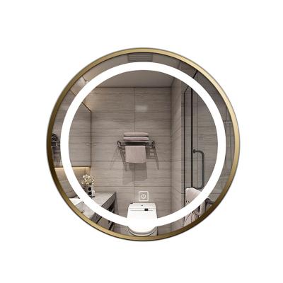 China Custom Modern Fashion Logo Glass Bathroom Mirror for sale