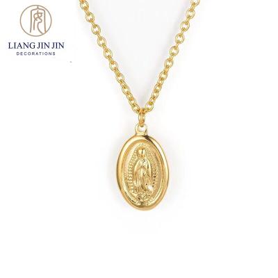 China CLASSIC Virgin Mary Necklace Accessories Women Stainless Steel Pendant Gold Plated Jewelry Personalized Necklaces Body Jewelry for sale