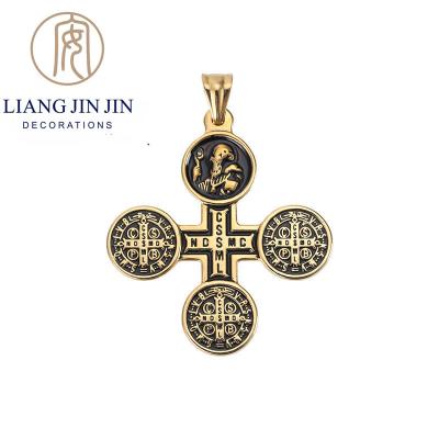 China CLASSIC Charms For Jewelry Crucifix Jesus Stainless Steel Pendant Wholesale Stainless Steel Pendant Gold Plated Charm for sale