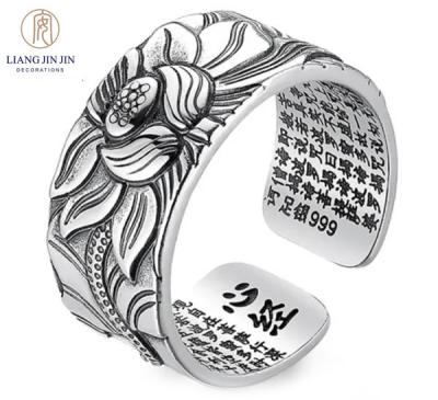 China Buddhism Buddhist Ornaments Charms For Jewelry Making Stainless Steel Ring Fashion Jewelry Buddhist Amulets Ring For Men for sale