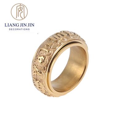 China Wholesale Stainless Steel Jewelry Ring Six-character Incantation Ring Buddhism Manufacturers Buddhist Ornaments for sale