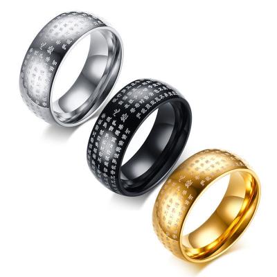 China CLASSIC Buddhist Ornaments Charms For Jewelry Making Stainless Steel Ring Fashion Jewelry Buddhist Amulets Rings For Men for sale