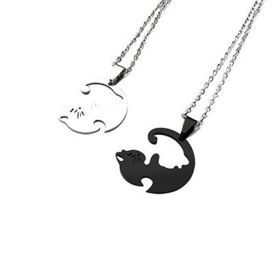 China CLASSIC Manufacturers Wholesale 2020 New Fashion Stainless Steel Pendant Jewelry Cat Lovers Black And White Pendant for sale