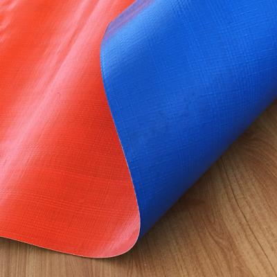 China Heavy Duty Waterproof PE Laminated Tarpaulin in Blue and Orange Color for sale