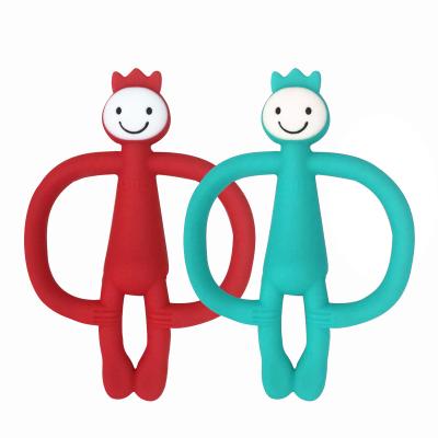 China Eco-friendly silicone baby teether custom position self logo self logo teether animal silicon teether for sale