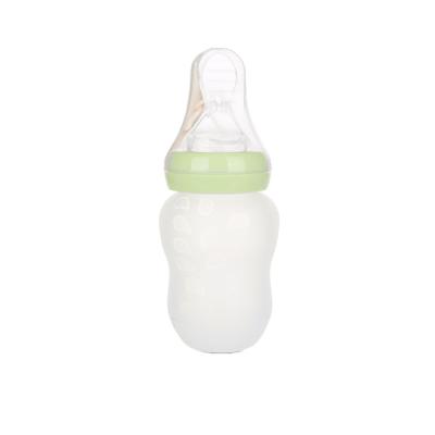 China BPA Free Silicone Baby Bottle Paste Rice 180ML Feeding Bottle With Spoon for sale