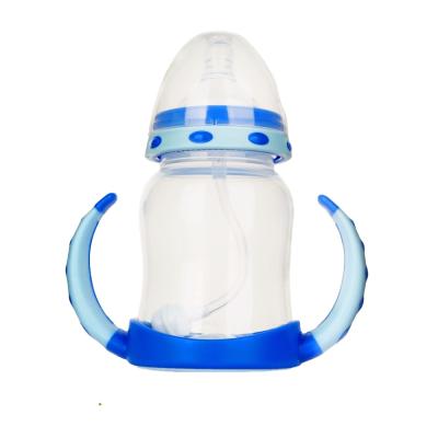 China BPA Free 180ml Double Color Bow Shape Plastic Baby Suction Spout Cups for sale