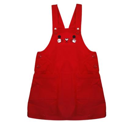 China Red Strapless Washable Summer Skirt Dress With Pocket Strap Dress For Girl for sale