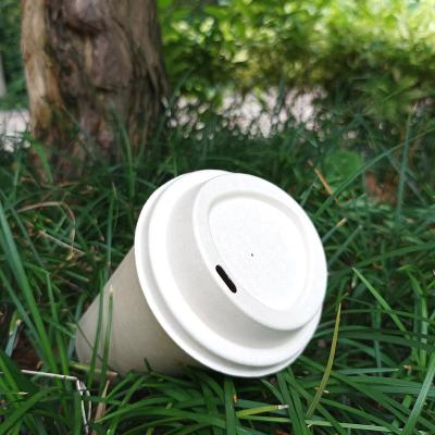 China Free Sample Non-Refillable Sugar Cane Bagass Pulp Disposable Biodegradable Cup Lid Custom Coffee Makers for sale