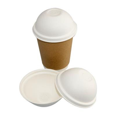 China Non Spill 100% Biodegradable Compostable Coffee Paper Cup Dome Lids Cover for sale