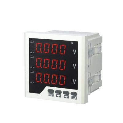 China 120*120 Digital 12v Voltage Panel Meter Three Phase AC Voltmeter with LED Display RH-3AV23 for sale