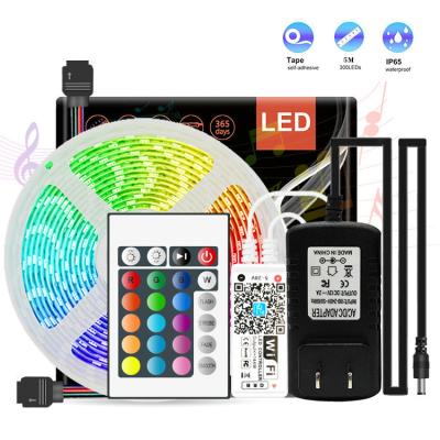 China Residential head led strip kit wifi rgb 5050 dc 12v 5m water proof 10m 24 rgb led light for sale