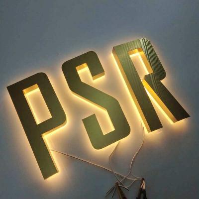 China Outdoor Gold Backlit 3d Stainless Steel Led Sign Letters for sale