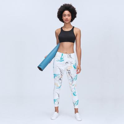 China Breathable Flower Print Slimming Girls Wearing Cheap Colorful Pattern Yoga Printed Leggings for sale