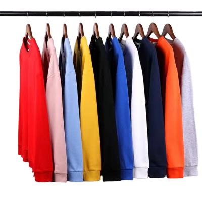 China Fleece plain anti-pilling dyed women sweatshirt letter print hoodies unisex empty crewneck sweatshirts custom pullover tops for sale