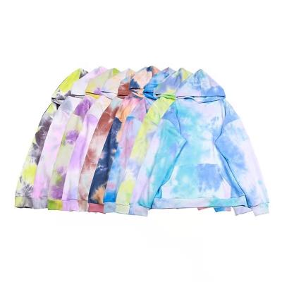 China 2021 New Design Anti-wrinkle Women Pullover Streetwear Hoodie Tie Dye Anti-Shrink Pattern Custom Logo For Sports Life for sale