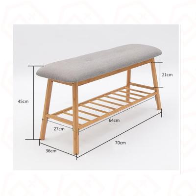 China Entryway Bamboo Simple Original Wood Furniture Bamboo Shoe Bench Shoe Bench Stand for sale