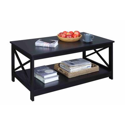 China Factory modern extendable wood coffee table living room tea coffee table modern black home furniture for sale