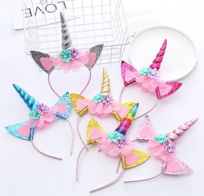 China Hair Item Kid Hair Accessories Kids Party Headband Unicorns Head Bands for sale