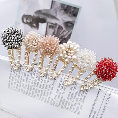 China Modern Minimalist Rhinestone Bb Hairpin Barrette Women Kids Drips Wholesale Csi Cut Pearl Crystal Baby Hair Accessories for sale