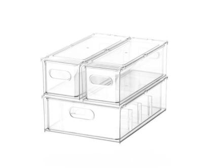 China Freshness Preservation 3 Pcs Set Refrigerator Stackable Storage Box Food Sundries Storage Container Drawer Home Kitchen Organizer for sale