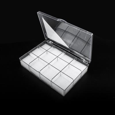 China Clear 21983 High Quality Viable Hot Selling Jewelry 12spaces Pearl Organizer Plastic Storage Box for sale