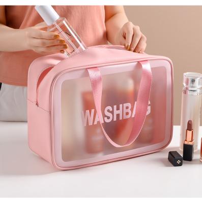 China PVC Medium Size Makeup Organizer Pouch Tote Bag Elegant Mini Jelly Waterproof Travel Bag Fully Protective/Eco-friendly Toiletry Bag for sale