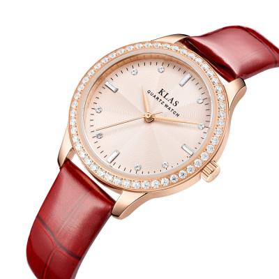 China Hot Selling Auto Date KL-3551 Women Fashion Genuine Leather Ladies Watches Luxury for sale