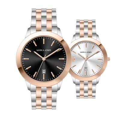 China New HS-1041 Automatic Date Stainless Steel High Quality Custom Strap Waterproof Luxury Couples Wristwatches for sale