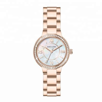 China Classic Chronograph HS-1001 Quartz Japan Movement Seashell Dial Women Wristwatches With Zircon for sale