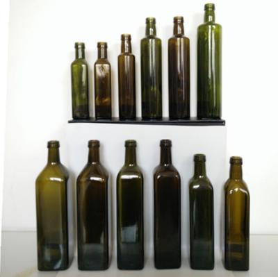 China Manufacture marasca glass bottle olive oil bottle 250ml 500ml 750ml 1000ml bulk shape food square and round shape from Eagle Glass for sale