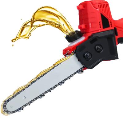 China 21V Anti-Skid Handle Sliding Plug 8 Inch Electric Fruit Tree Pruning Saw Pressautomatic Oil Pump Lubricate Chain Box for sale