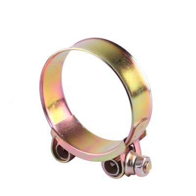 China Yellow Galvanized Iron And Stainless Steel Pipe Clips Bolt Single Pipe Clamp / Two Hollow Rings for sale