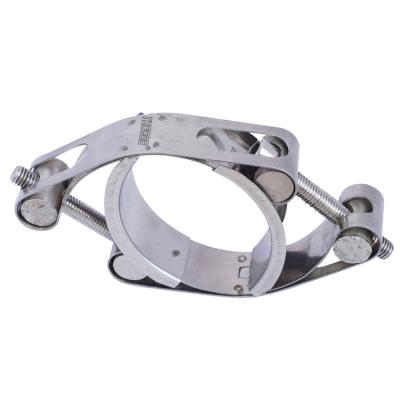 China Metal High Pressure Galvanized Steel Double Bolt Band Hose Double Clamp for sale