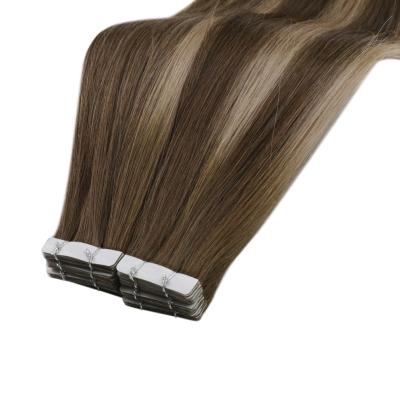 China Moresoo #4/27/4 10A Grade Injection Silky Straight Tape In Straight Hair Extension PU Skin Weft Virgin Hair 2.5g/Piece for sale