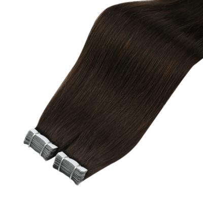 China Moresoo #2 Darkest Brown Hot Selling Natural Straight Tape In Invisible Hair Extensions for sale