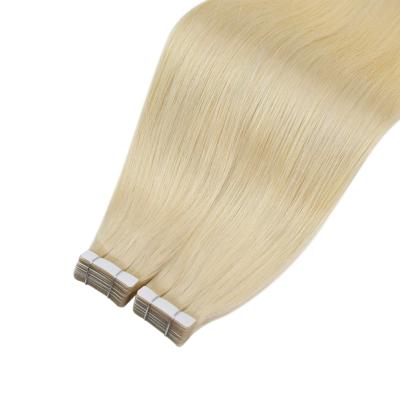 China Silky Straight Wave Moresoo #613 Bleach Blonde Brazilian Remy Hair Seamless Invisible Human Hair Fast Shipping Tape In Extensions for sale