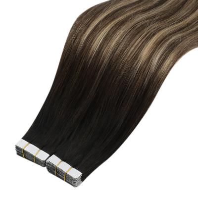 China Wholesale Moresoo #1B/3/27 Silky Straight Remy Indian Human Hair Tape In Extension for sale