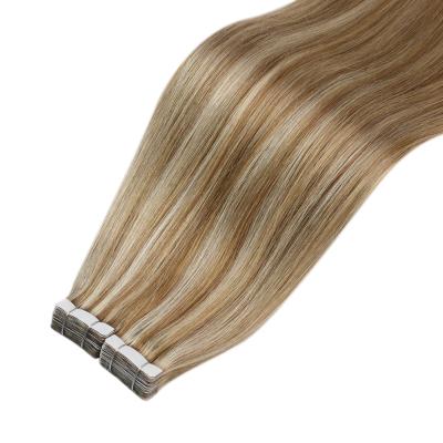 China Moresoo #P6/60 Remy Indian Hair Extensions Real Wave 100% Silky Straight Hair Extensions Tape In for sale