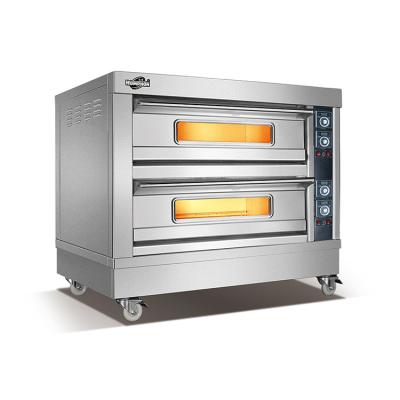 China Double Deck 4 Commercial Catering Tray Electric Oven For Bread Commercial Toast for sale