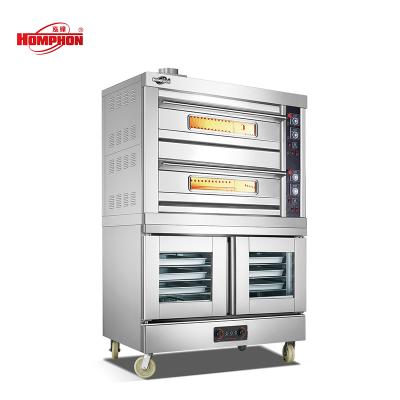 China WFC-204QF Flour Mill Hot Sale Commercial Oven For Bakery 2 Deck 4 Trays Gas Oven With 10 Trays Proofer Oven For Bakery for sale