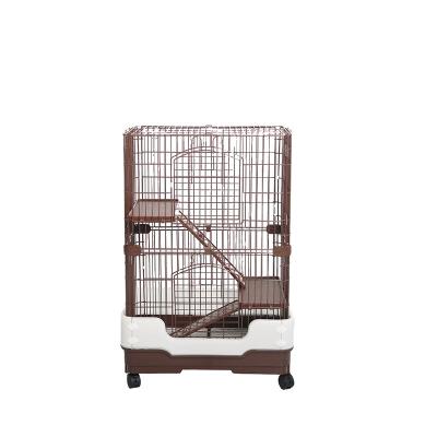 China CH-95 Breathable Luxury Plastic Cat Cage With Wheels , Cheap And Easy For Folding Pet Makers for sale