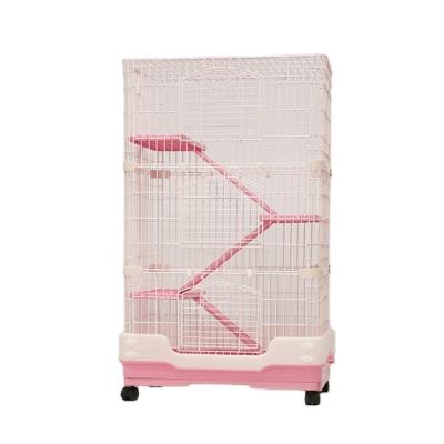 China Luxurious CH-140 4 Floors Breathable and Comfortable Foldable Cat Cage with Portable Wheels - High Quality for sale