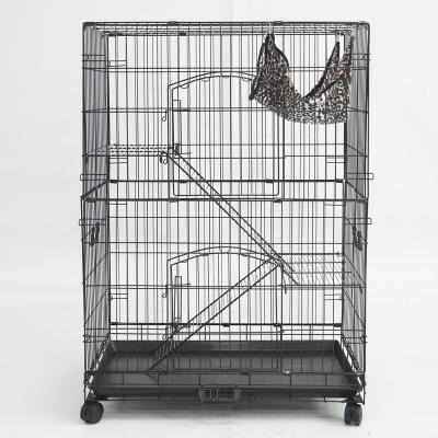 China HS-W41-30” Large Breathable Car Cage Spacious House with 3 Tiers and Wheels CAGE FRAME for sale