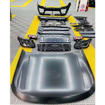 China Plastic suitable for RANGE ROVER VOGUE 2013-2017 modified to 2018 SVO style contain hood side skirt headlight taillight front bumper for sale